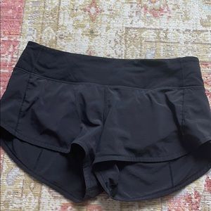 black lululemon speed up shorts